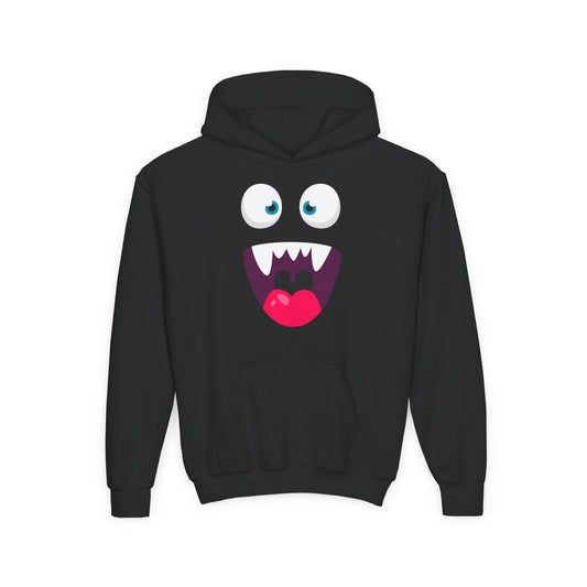 Youth Heavy Blend Hooded Sweatshirt -  Cute monsters face Printify