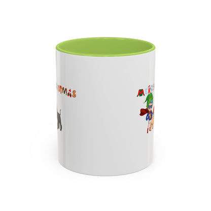 Accent Coffee Mug - Super kiddo woith pet friends - [[{"value":"Wonderwear Kid"}]]