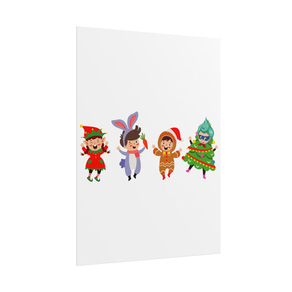 Rolled Posters - Super kiddo in christmas tree attire - [[{"value":"Wonderwear Kid"}]]