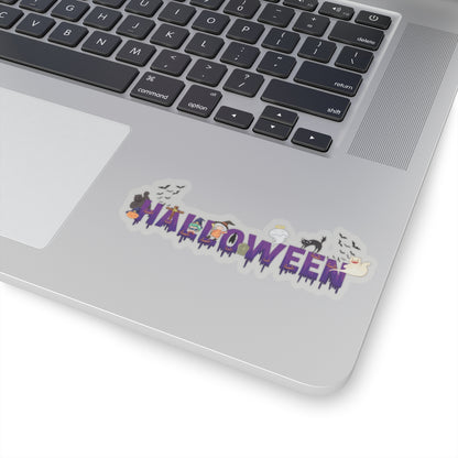 Kiss-Cut Stickers - Holloween word Printify