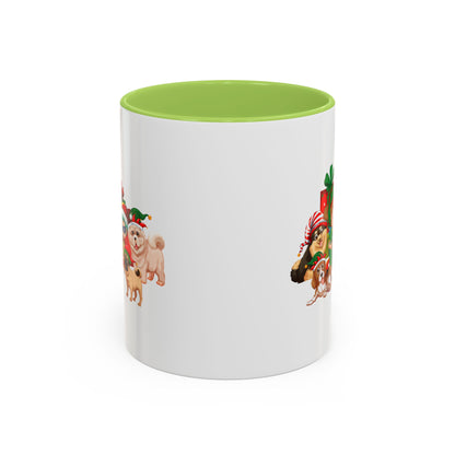 Accent Coffee Mug - Christmas with super kiddo pet friends without text - [[{"value":"Wonderwear Kid"}]]
