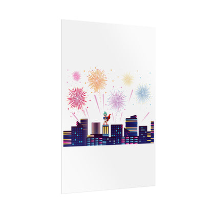 Rolled Posters - Super kiddo with fireworks - [[{"value":"Wonderwear Kid"}]]