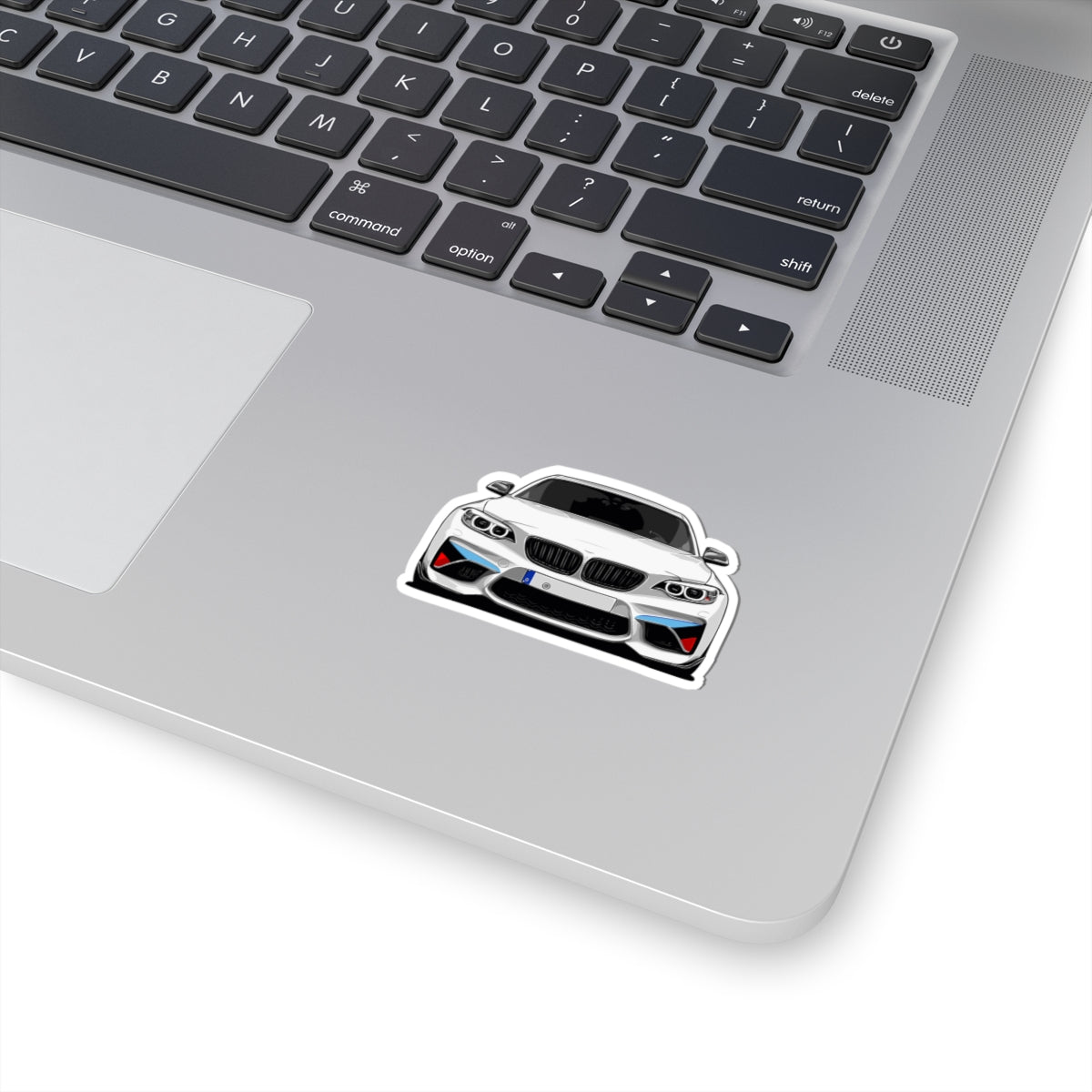 Kiss-Cut Vinyl Decals - White sports car