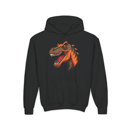 Youth Heavy Blend Hooded Sweatshirt -  Tyrannosaurus rex Printify