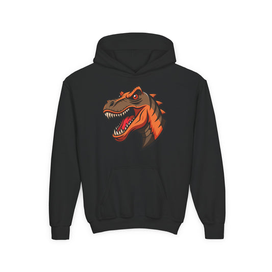 Youth Heavy Blend Hooded Sweatshirt -  Tyrannosaurus rex Printify