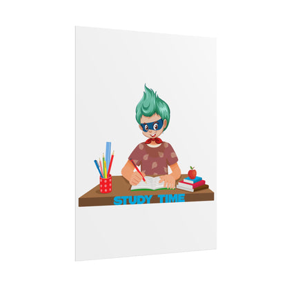 Rolled Posters - Super kiddo studying - [[{"value":"Wonderwear Kid"}]]