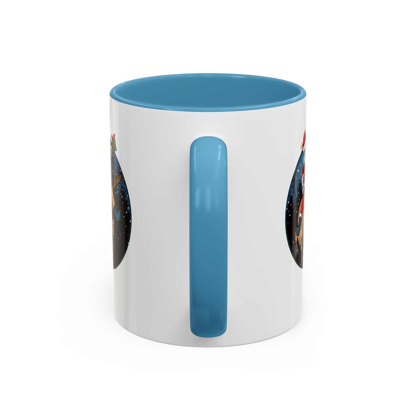 Accent Coffee Mug - Super kiddo riding a reindeer