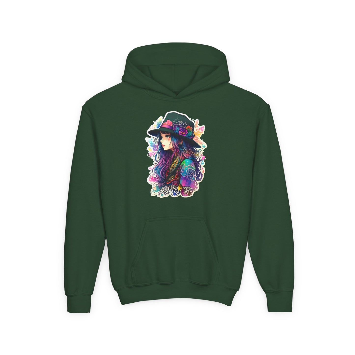 Youth Heavy Blend Hooded Sweatshirt - Beautiful Bohemian Floral