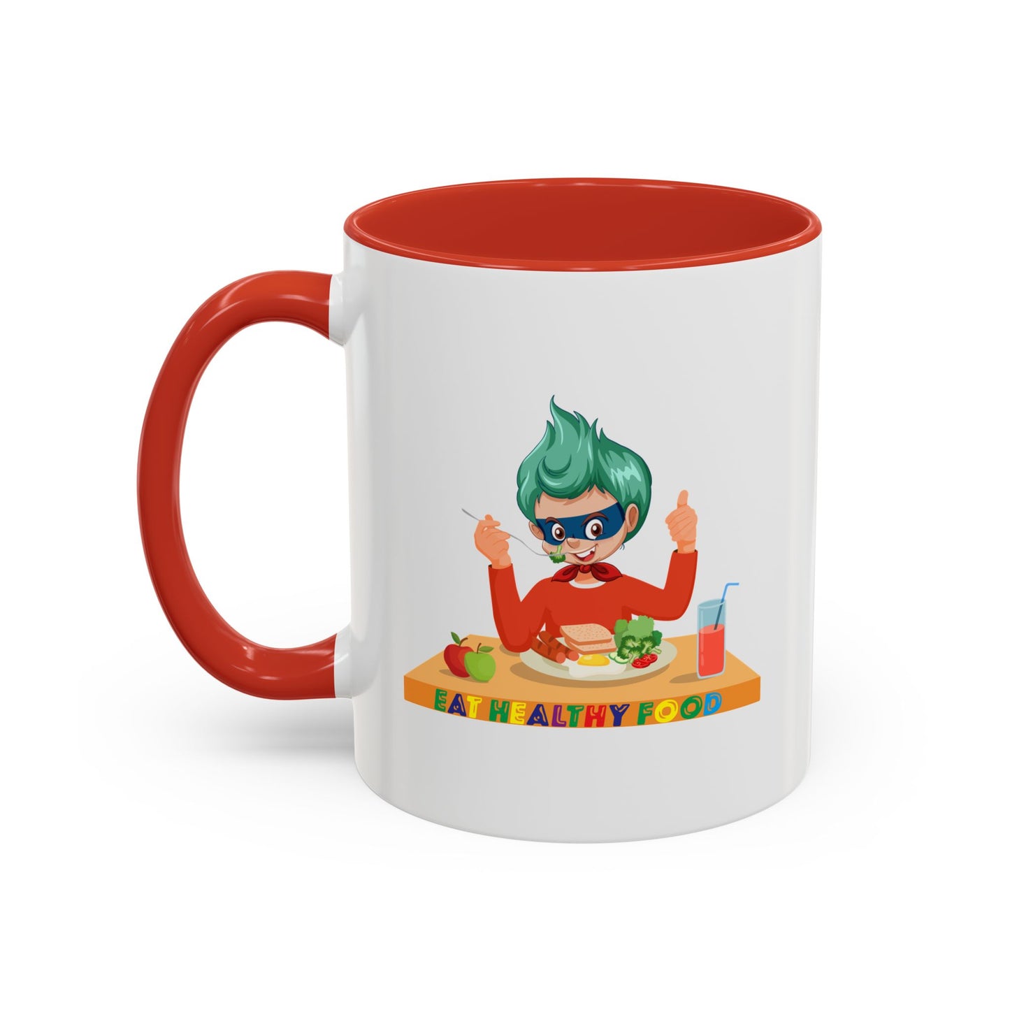 Accent Coffee Mug - Super kiddo eating healthy breafast