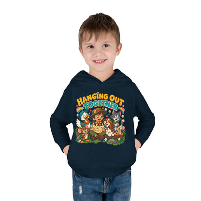 Toddler Hoodie — Retro Friends Hanging Out Together