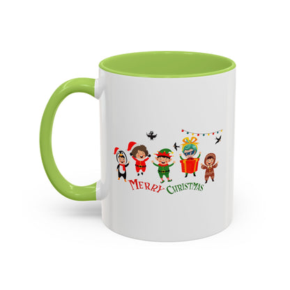 Accent Coffee Mug - Merry christmas by super kiddo and friends - [[{"value":"Wonderwear Kid"}]]