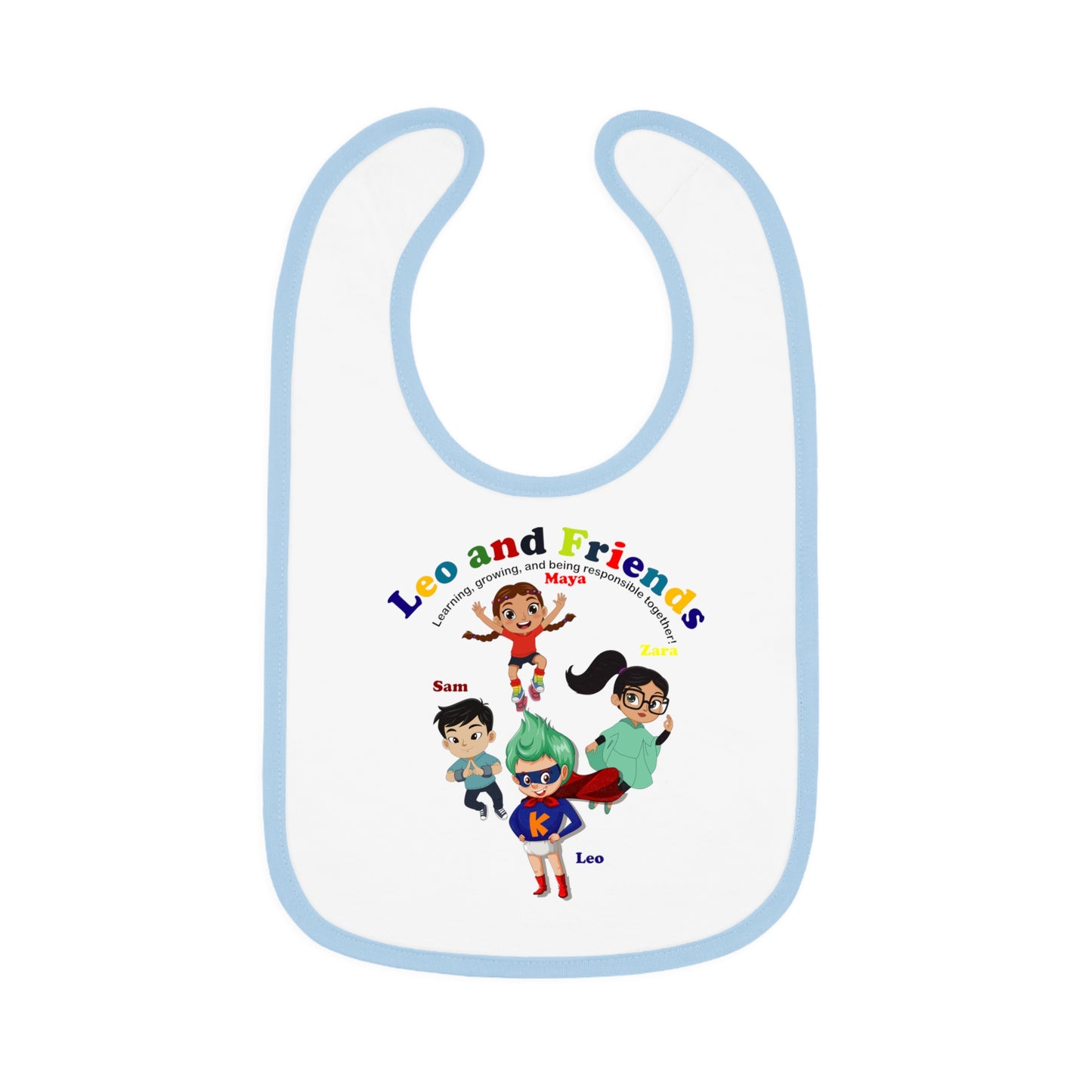 Baby Bib - Leo & Friends - Learning and growing