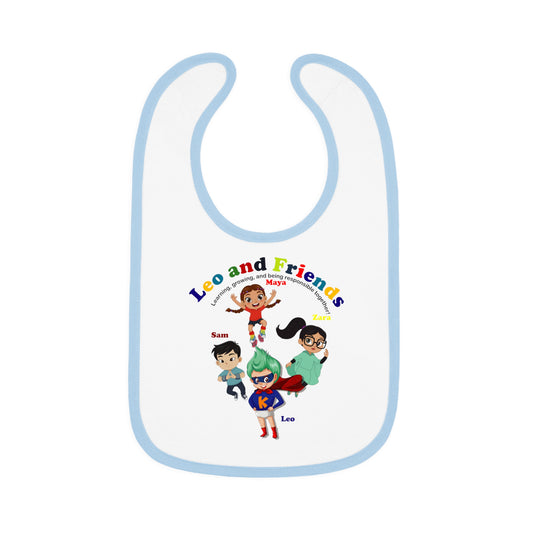 Baby Bib - Leo & Friends - Learning and growing - [[{"value":"Wonderwear Kid"}]]