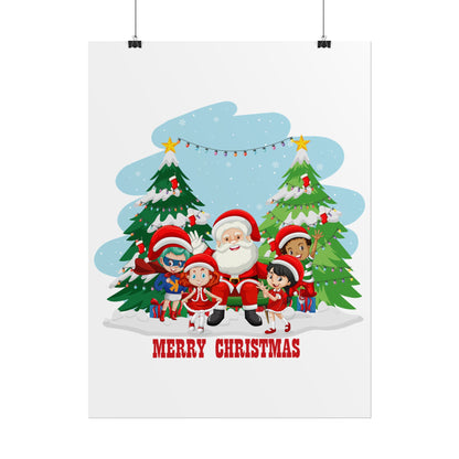 Rolled Posters - Super kiddo with santa claus Merry christmas - [[{"value":"Wonderwear Kid"}]]