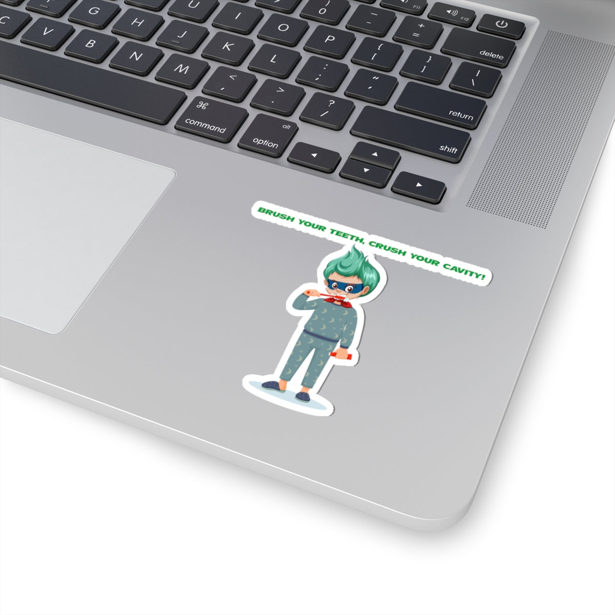 Kiss-Cut Stickers - Super kiddo brushing teeth - [[{"value":"Wonderwear Kid"}]]