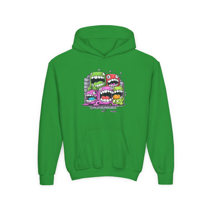 Youth Heavy Blend Hooded Sweatshirt - Cool monster character Printify