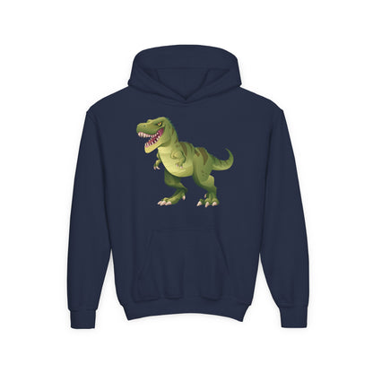 Youth Heavy Blend Hooded Sweatshirt - Tyrannosaurus Printify