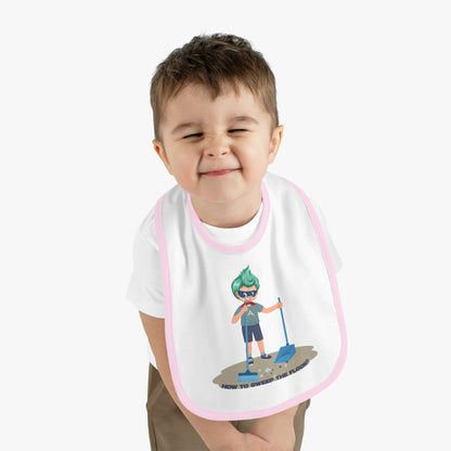 Baby Bib - Super kiddo sweeping floor - [[{"value":"Wonderwear Kid"}]]