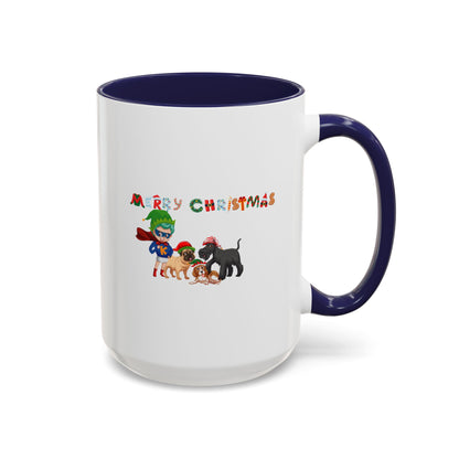 Accent Coffee Mug - Super kiddo woith pet friends - [[{"value":"Wonderwear Kid"}]]