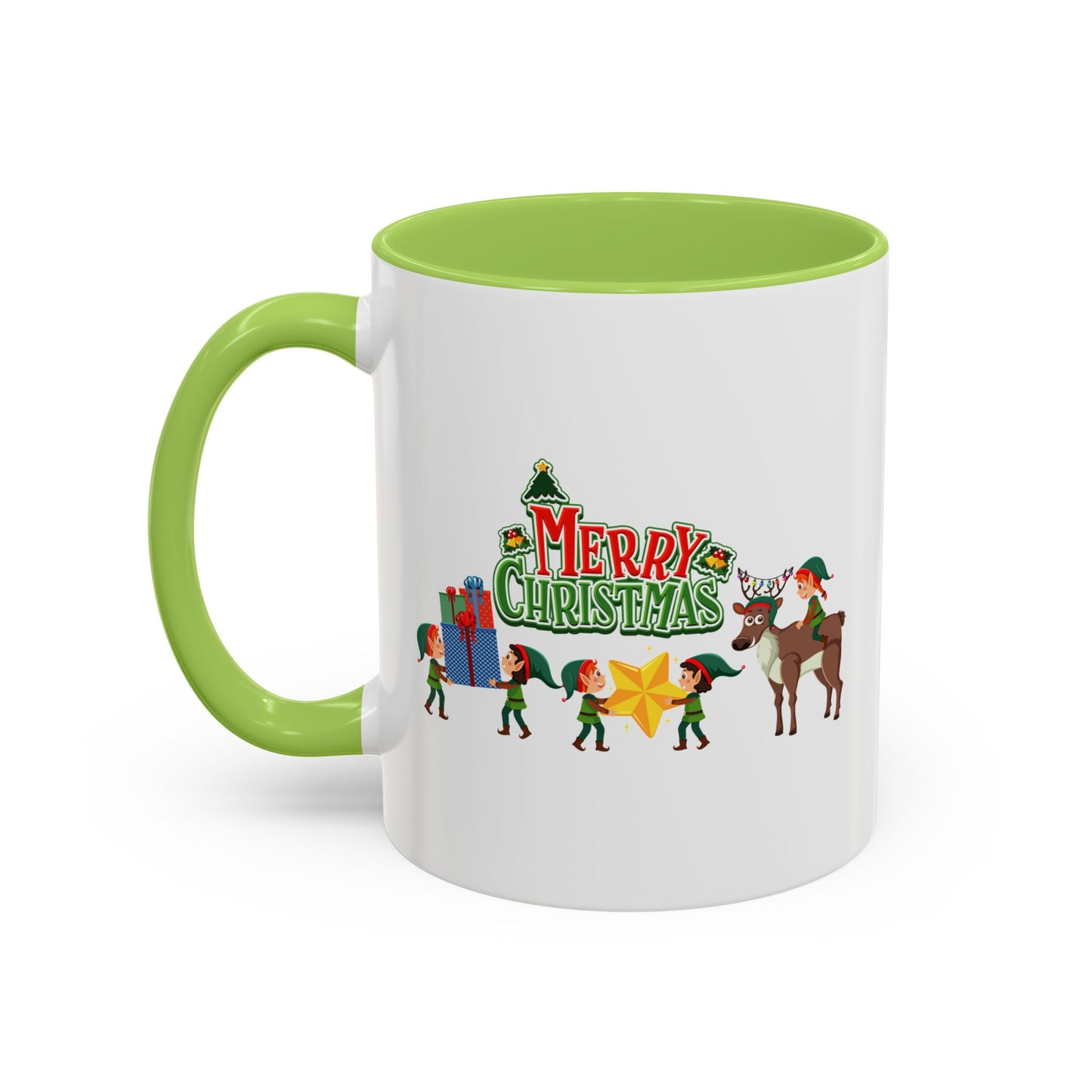 Accent Coffee Mug - Merry christmas and reindeer