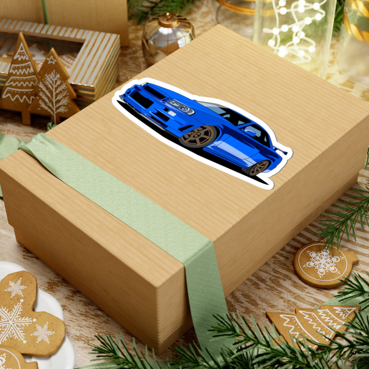 Kiss-Cut Stickers - Blue Race car
