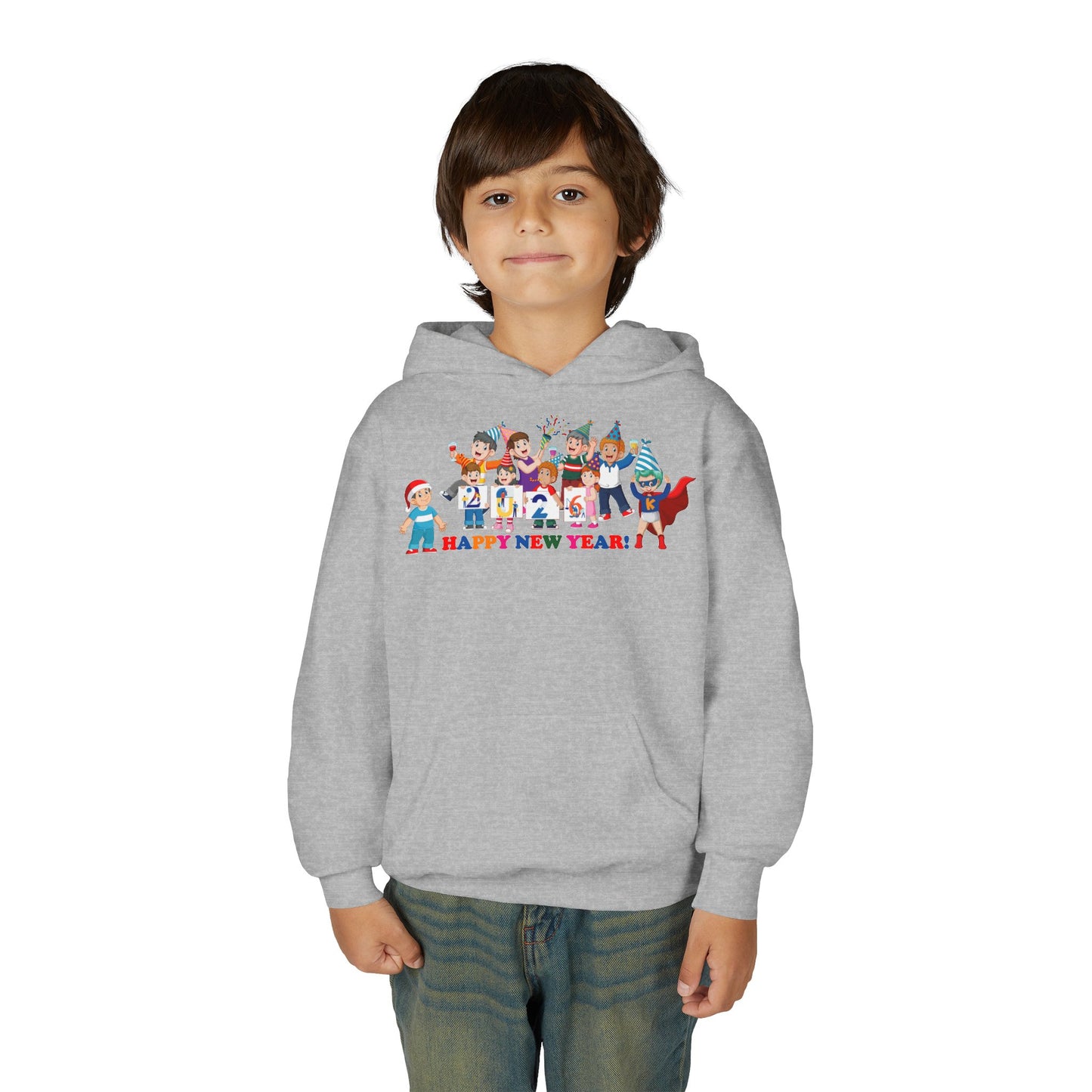 Youth Heavy Blend Hooded Sweatshirt - Happy new year from super kiddo