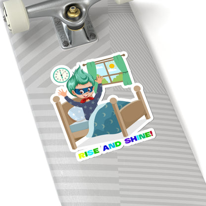 Kiss-Cut Stickers - Super kiddo teaches us to wake up early - [[{"value":"Wonderwear Kid"}]]