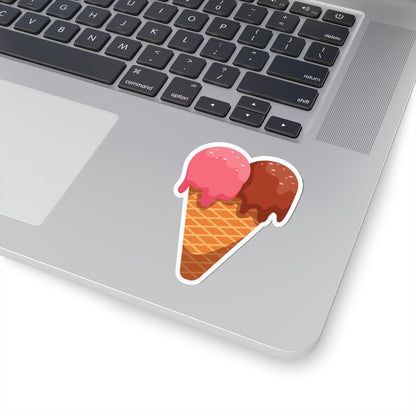 Kiss-Cut Stickers - Cone with Ice Cream Printify