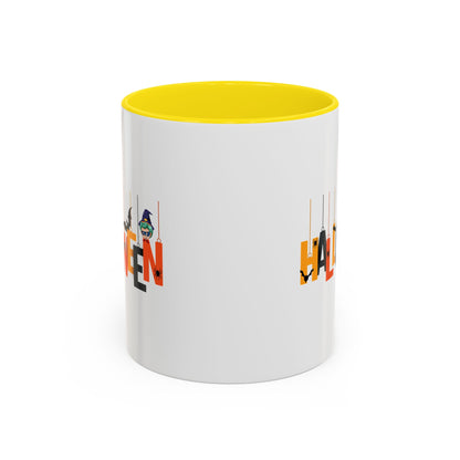 Accent Coffee Mug - Holloween hanging letters Printify