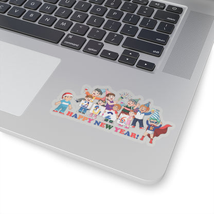 Kiss-Cut Stickers - Happy new year from super kiddo - [[{"value":"Wonderwear Kid"}]]