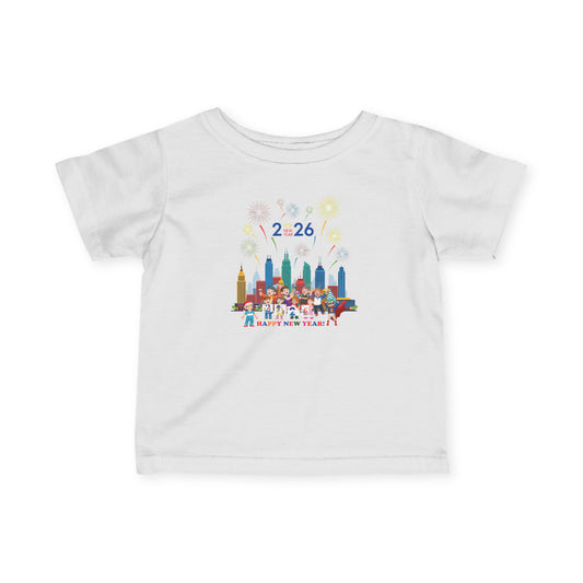 Infant Fine Jersey Tee - Happy new year with fireworks - [[{"value":"Wonderwear Kid"}]]