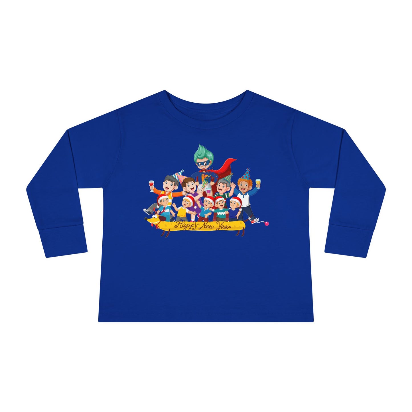 Toddler Long Sleeve Tee - Happy new year with friends - [[{"value":"Wonderwear Kid"}]]