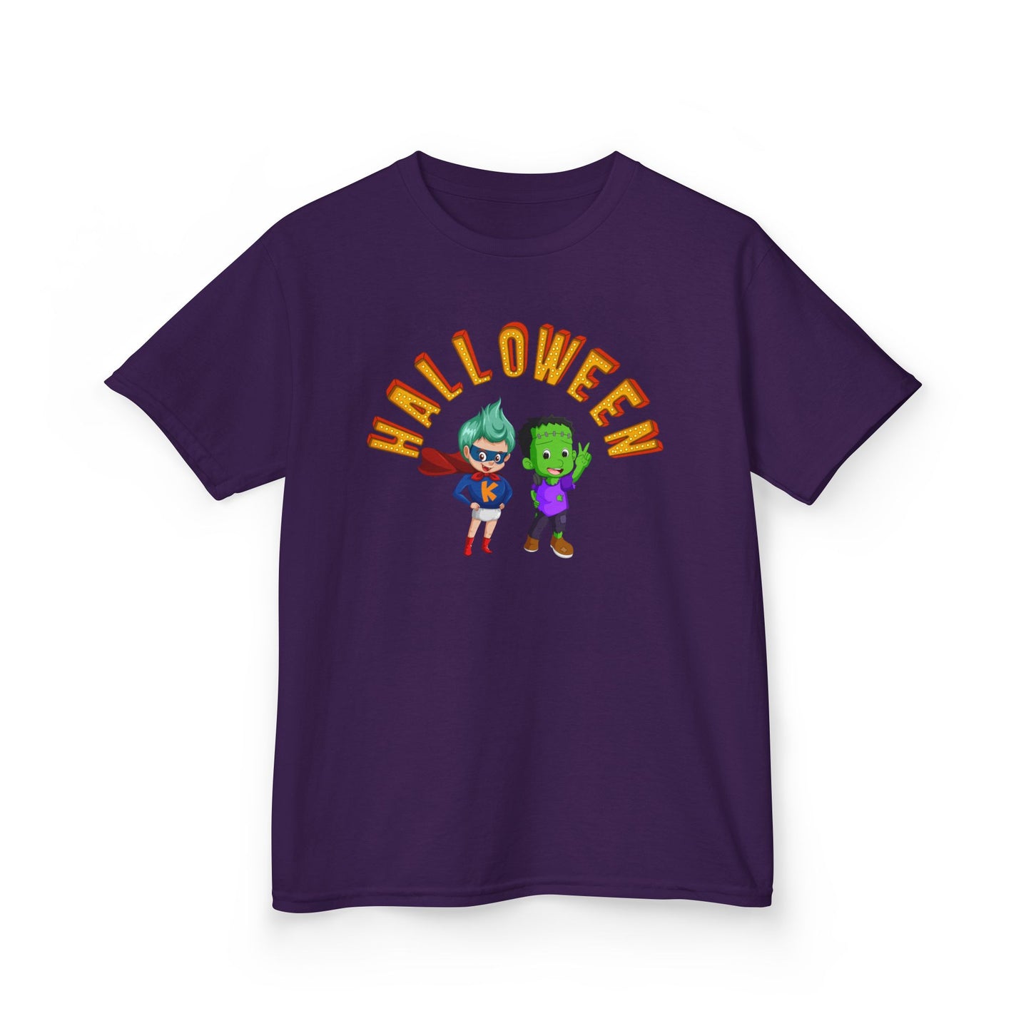 Kids Heavy Cotton™ Tee - Holloween with super kiddo Printify