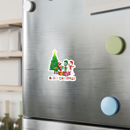 Christmas Kiss-Cut Vinyl Decals – Super kiddo preparing gifts - [[{"value":"Wonderwear Kid"}]]