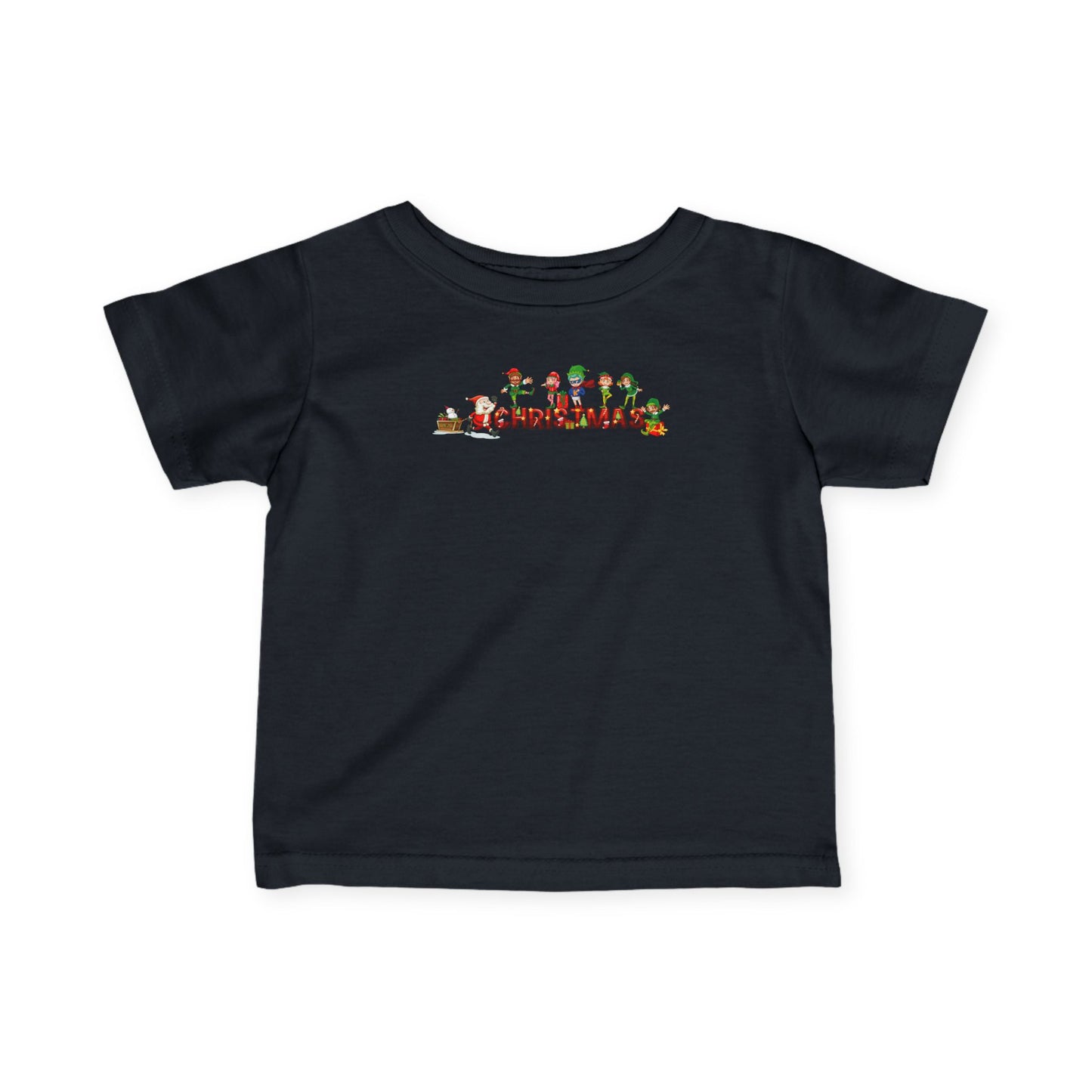 Infant Fine Jersey Tee - Christmas with santa claus and friends - [[{"value":"Wonderwear Kid"}]]