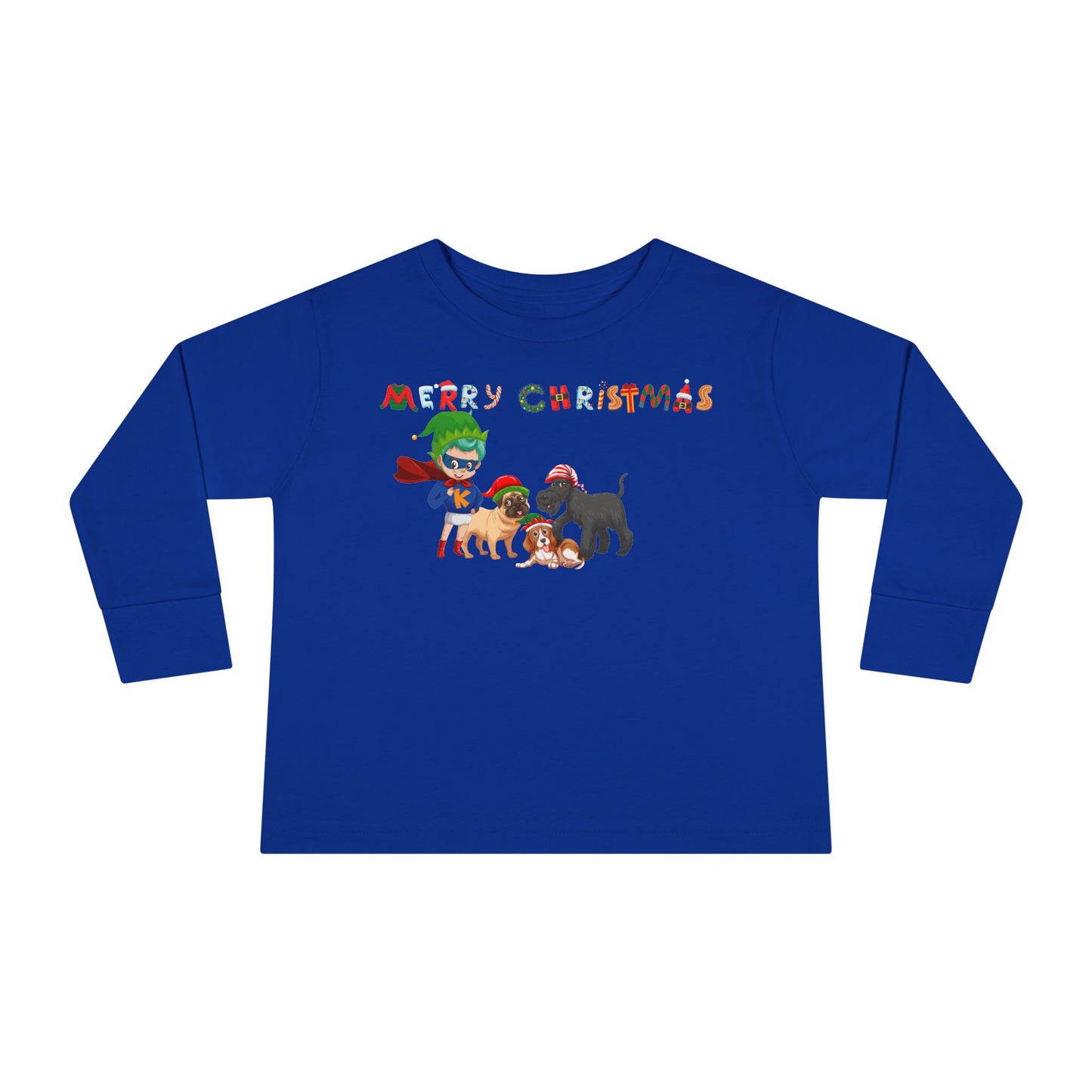 Toddler Long Sleeve Tee - Super kiddo woith pet friends - [[{"value":"Wonderwear Kid"}]]