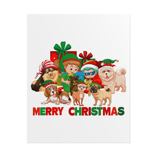 Rolled Posters - Christmas with super kiddo pet friends with text - [[{"value":"Wonderwear Kid"}]]