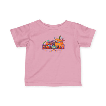Infant Fine Jersey Tee - Happy halloween banner Printify