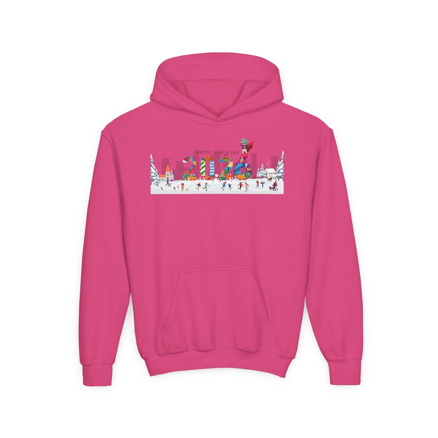 Youth Heavy Blend Hooded Sweatshirt - Happy 2026