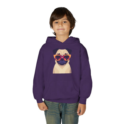 Kids Cool Pug Sunglasses Hoodie Printify