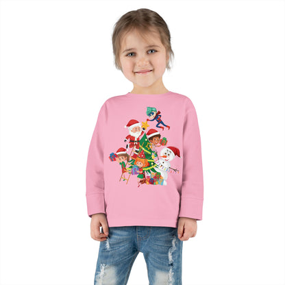 Toddler Long Sleeve Tee - Super kiddo making christmas tree - [[{"value":"Wonderwear Kid"}]]