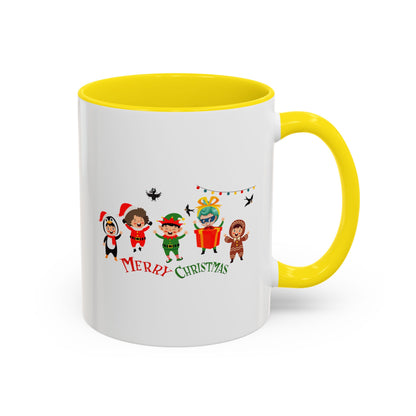 Accent Coffee Mug - Merry christmas by super kiddo and friends - [[{"value":"Wonderwear Kid"}]]