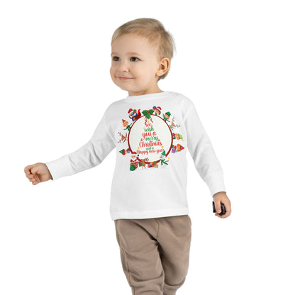 Toddler Long Sleeve Tee - We wish you a merry christmas - [[{"value":"Wonderwear Kid"}]]