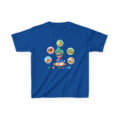 Kids Heavy Cotton™ Tee - Supper kiddo showing healthy food to eat - [[{"value":"Wonderwear Kid"}]]