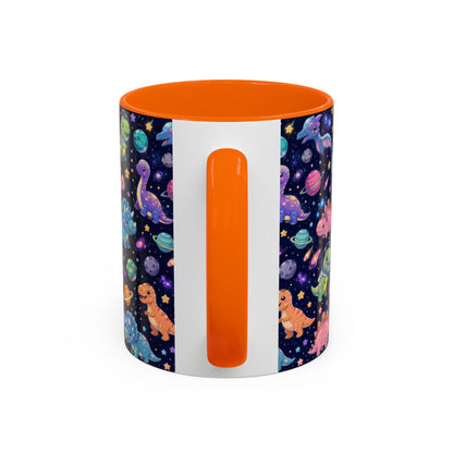 Accent Coffee Mug  (11/15 oz) - Cosmic dinosaurs