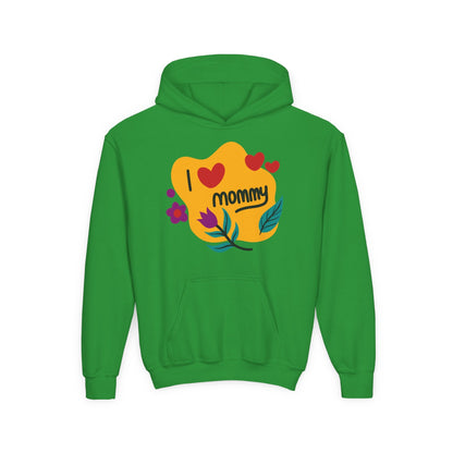 Youth Heavy Blend Hooded Sweatshirt - I love you mommy Printify