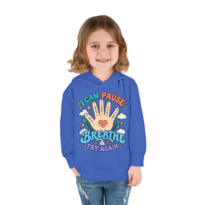 Toddler Hoodie — Pause, Breathe, Try Again Hand Guide