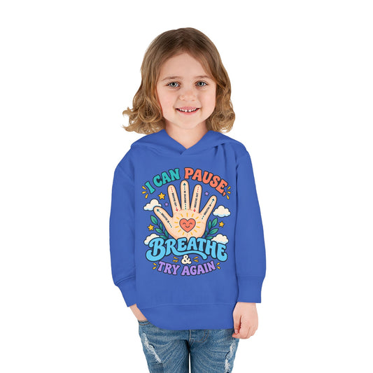 Toddler Hoodie — Pause, Breathe, Try Again Hand Guide