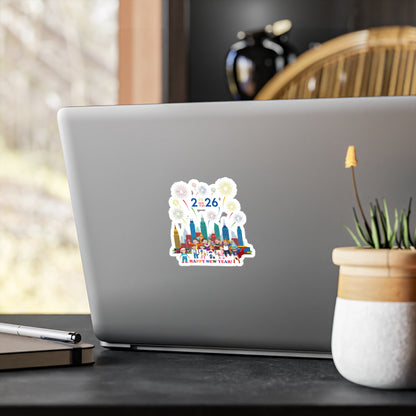 Christmas Kiss-Cut Vinyl Decals – Happy new year with fireworks - [[{"value":"Wonderwear Kid"}]]