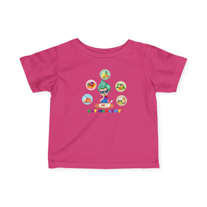 Infant Fine Jersey Tee - Supper kiddo showing healthy food to eat - [[{"value":"Wonderwear Kid"}]]